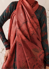 Grace W893 - Digital Printed 3pc Karandi Dress With Digital Printed Karandi Shawl.
