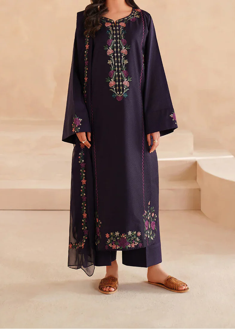 Grace S1443-Embroidered 3pc Lawn Dress With Embroidered Chiffon Dupatta.