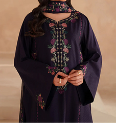 Grace S1443-Embroidered 3pc Lawn Dress With Embroidered Chiffon Dupatta.