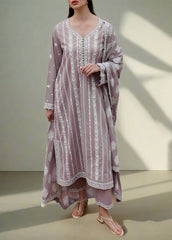 purple lilac embroidered dress
