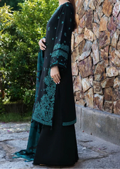 Grace Z-(W994) - Stitched Embroidered 3pc Marina Dress With Printed Shawl.