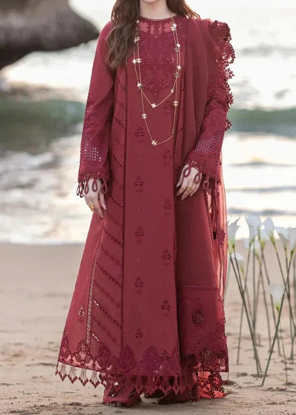 Grace S1133 Heavy Shifli Embroidered 3pc Lawn Dress With Shifli Embroidered Organza Dupatta.