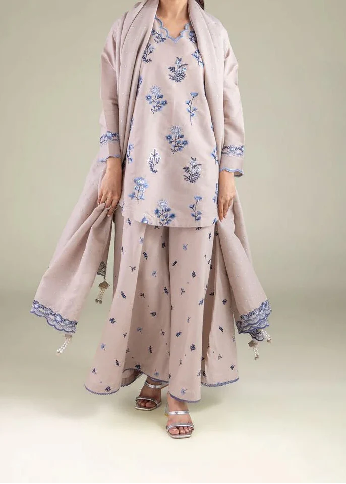 Grace S1485-Embroidered 3pc Lawn Dress With Printed Lawn Dupatta.
