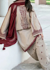 Grace Z-(S1235) - Stitched Embroidered 3pc Lawn Dress With Printed Lawn Dupatta.