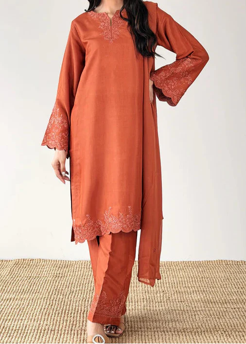 Grace S1450- Embroidered 3pc Lawn Dress With Embroidered Khaddi Net Dupatta.