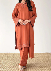 Grace S1450- Embroidered 3pc Lawn Dress With Embroidered Khaddi Net Dupatta.