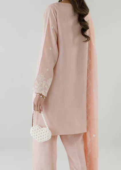 Grace Z-(S1486) - Stitched Embroidered 3pc Lawn Dress With Embroidered Chiffon Dupatta.