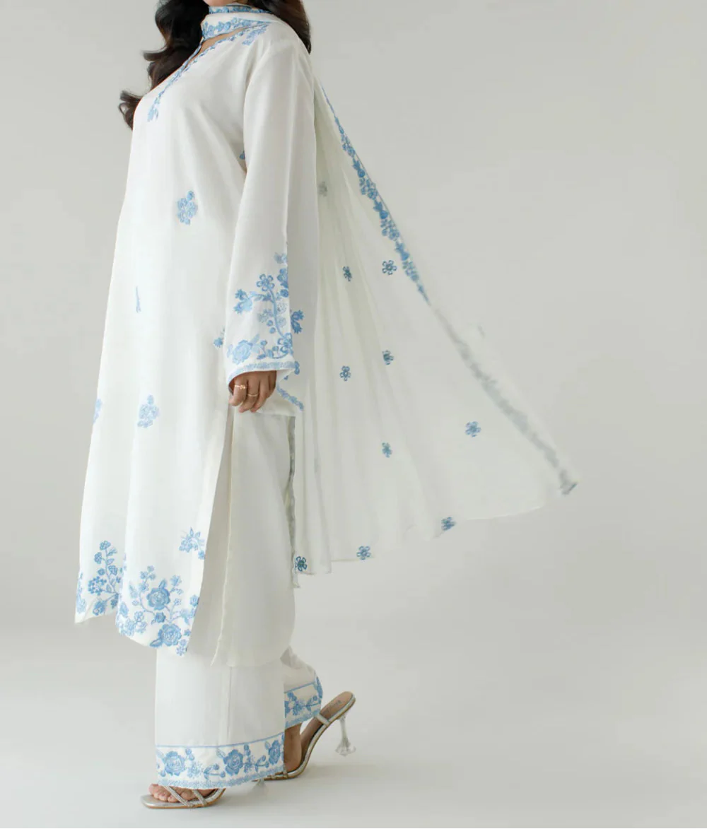 Grace S1432 - Embroidered 3pc Lawn Dress With Embroidered Chiffon Dupatta.