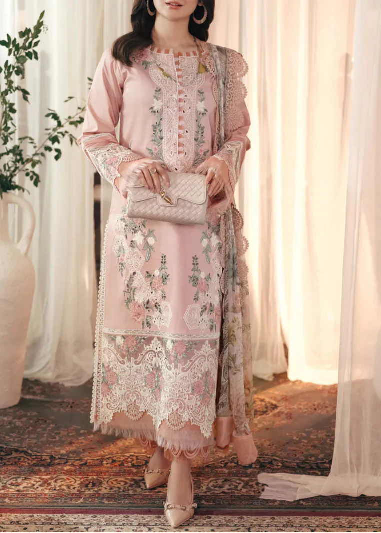 Grace S1268-Embroidered 3pc CHIKANKARI Lawn Dress With Printed Munar Dupatta.