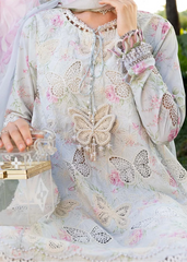 Grace S1423 - Embroidered 3pc CHIKANKARI Lawn Dress With Digital Printed Chiffon Dupatta.