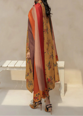 Grace W835 - Digital Printed 3pc Karandi Dress With Digital Printed Karandi Shawl.