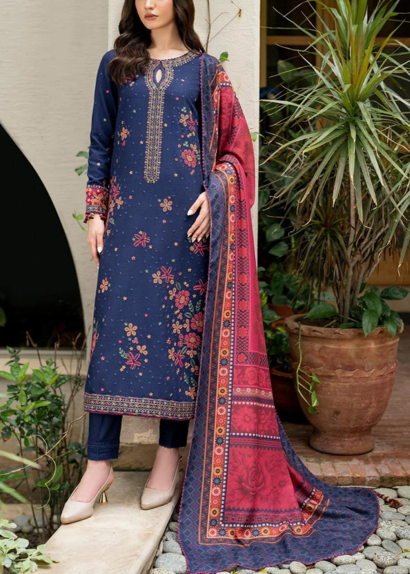 Grace S966-Embroidered 3PC Lawn Dress With Printed Munar Dupatta.