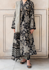 Grace W807 - Digital Printed 3pc Karandi Dress With Digital Printed Karandi Shawl.