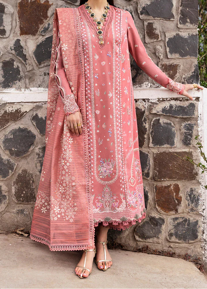 Grace S1307-Embroidered 3pc Lawn Dress With Printed voile Dupatta.