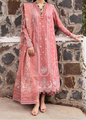 Grace S1307-Embroidered 3pc Lawn Dress With Printed voile Dupatta.