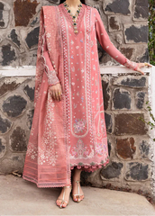 Grace W1019-Embroidered 3pc Marina Dress With Printed Shawl.