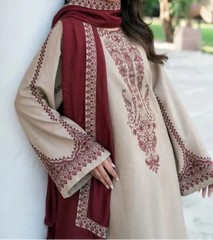 Grace Z-(S1235) - Stitched Embroidered 3pc Lawn Dress With Printed Lawn Dupatta.