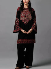 Grace W317- Embroidered 3pc Linen dress with Shawl.
