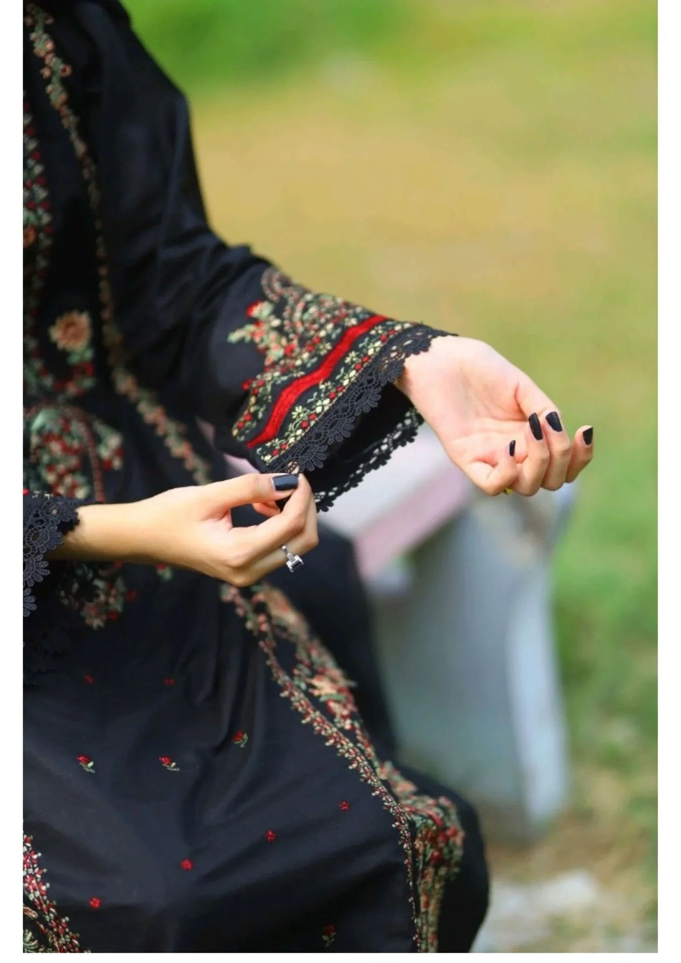 Grace W735-Embroidered 3pc Marina Dress With Embroidered Chiffon Dupatta