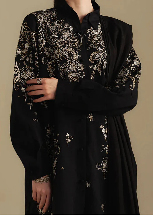 Grace W929-Embroidered 3pc Marina Dress With Embroidered Marina Shawl.