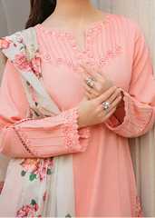 Grace S1310-Embroidered 3pc Lawn Dress With Printed Lawn Dupatta.