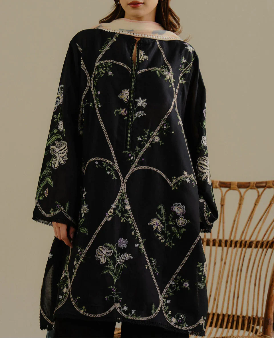 Grace S1257-Embroidered 3pc lawn dress with Printed Munar Dupatta.