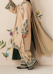 Grace W861-Embroidered 3pc Marina Dress With Printed Shawl.