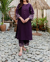 Grace Z-(S692)- Stitched Embroidered 2PC Lawn dress.