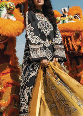 Grace W661-Embroidered Sequence 3pc khaddar Dress With Printed shawl.