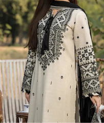 Grace Z(S1222)- Stitched Embroidered 3pc Lawn Dress With Embroidered Chiffon Dupatta.