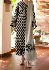 Grace W900 - Digital Printed 3pc Karandi Dress With Digital Printed Karandi Shawl.