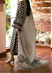 Grace W900 - Digital Printed 3pc Karandi Dress With Digital Printed Karandi Shawl.