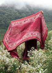 Grace W1001-Embroidered 3pc Marina Dress With Printed Shawl.