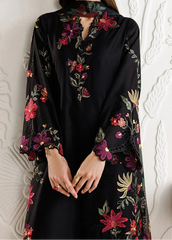 Grace Z-(W1089) - Stitched Embroidered 3pc CHIKANKARI Marina Dress With Printed Shawl.