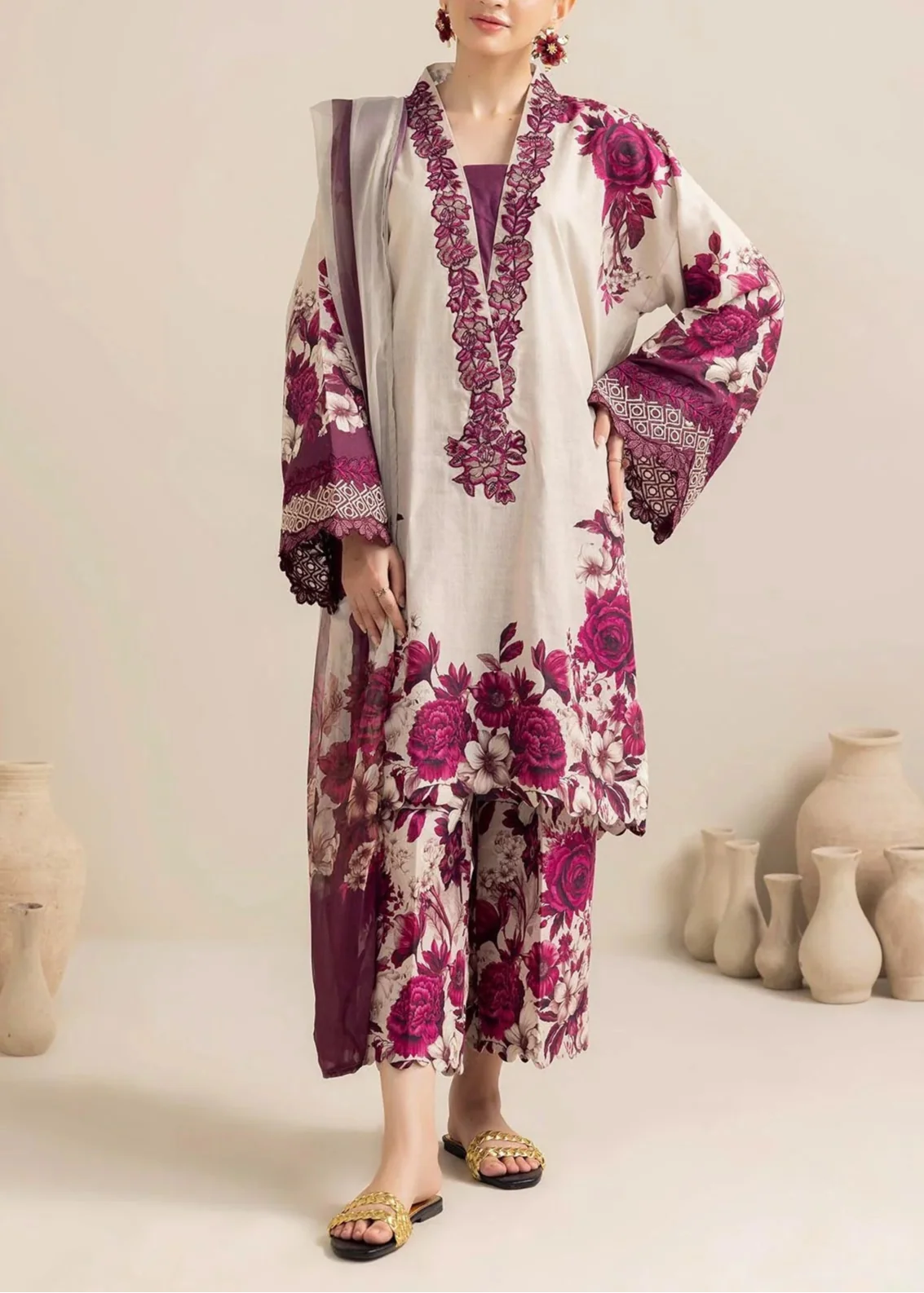 Grace S1103-Digital Printed 3pc Lawn Dress with Digital Printed Silk Dupatta.