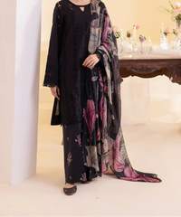 Grace W759 - Embroidered 3pc CHIKANKARI Marina Dress With Printed Shawl.