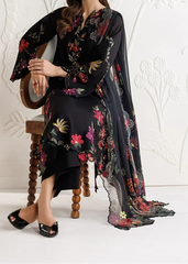 Grace Z-(W1089) - Stitched Embroidered 3pc CHIKANKARI Marina Dress With Printed Shawl.