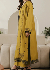 Grace Z-(W1010) - Stitched Embroidered 3pc Marina Dress With Printed Shawl.
