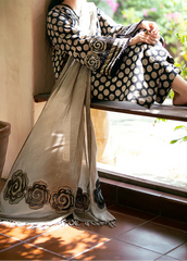 Grace W900 - Digital Printed 3pc Karandi Dress With Digital Printed Karandi Shawl.