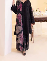 Grace W759 - Embroidered 3pc CHIKANKARI Marina Dress With Printed Shawl.