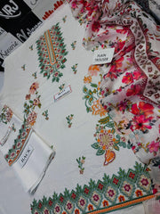 Grace S910-Embroidered 3PC Lawn Dress With Printed Munar Dupatta.