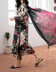 Grace W467-Printed 3pc karandi Dress With Printed karandi Shawl.