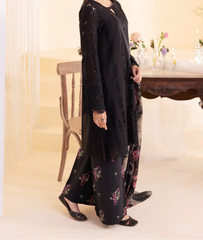 Grace W759 - Embroidered 3pc CHIKANKARI Marina Dress With Printed Shawl.