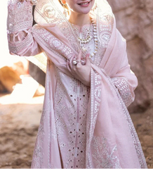 Grace S1212-Embroidered 3pc CHICKANKARI Lawn Dress With Embroidered Munar Dupatta.