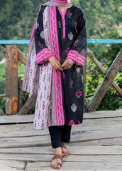 Grace W871 - Digital Printed 3pc Karandi Dress With Digital Printed Karandi Shawl.
