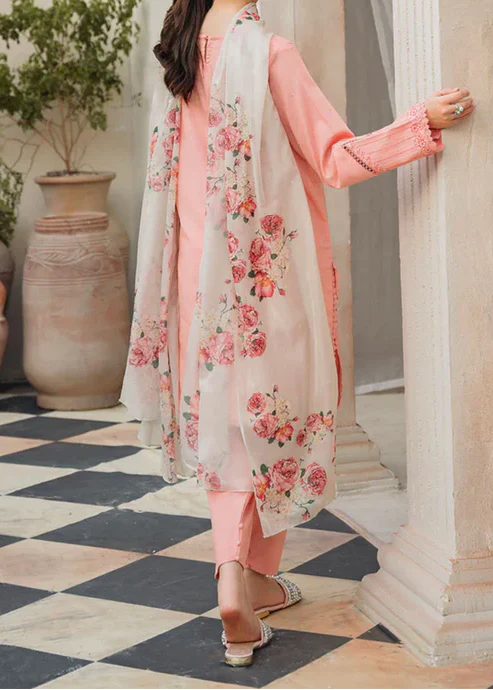 Grace S1310-Embroidered 3pc Lawn Dress With Printed Lawn Dupatta.
