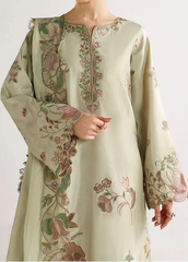 Grace Z-(W1041) - Stitched Embroidered 3pc Marina Dress With Tie & Dye Chiffon Dupatta.