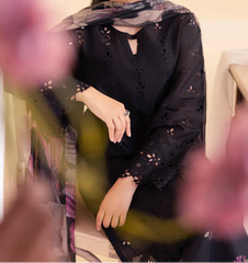 Grace W759 - Embroidered 3pc CHIKANKARI Marina Dress With Printed Shawl.