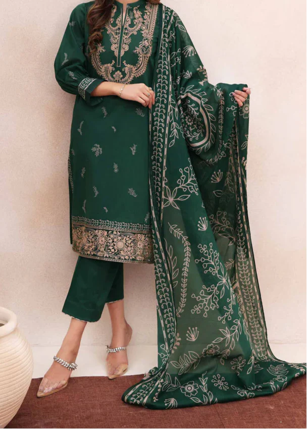 Grace W706-Embroidered 3pc Marina Dress With Printed Shawl