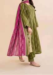 Grace W815 - Digital Printed 3pc Karandi Dress With Digital Printed Karandi Shawl.